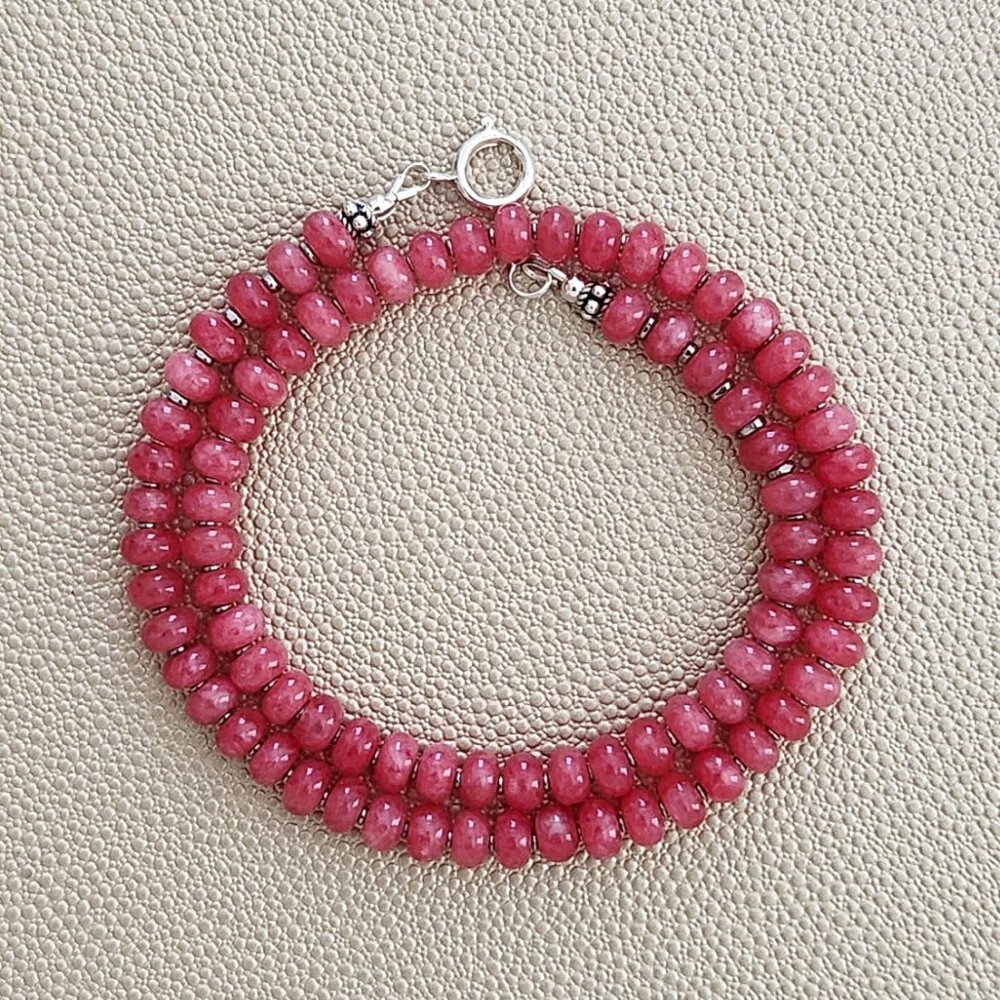 ROSY PINK JADE NECKLACE--16"